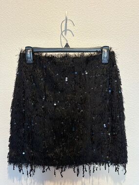 H&M Black Textured Sequin Skirt
